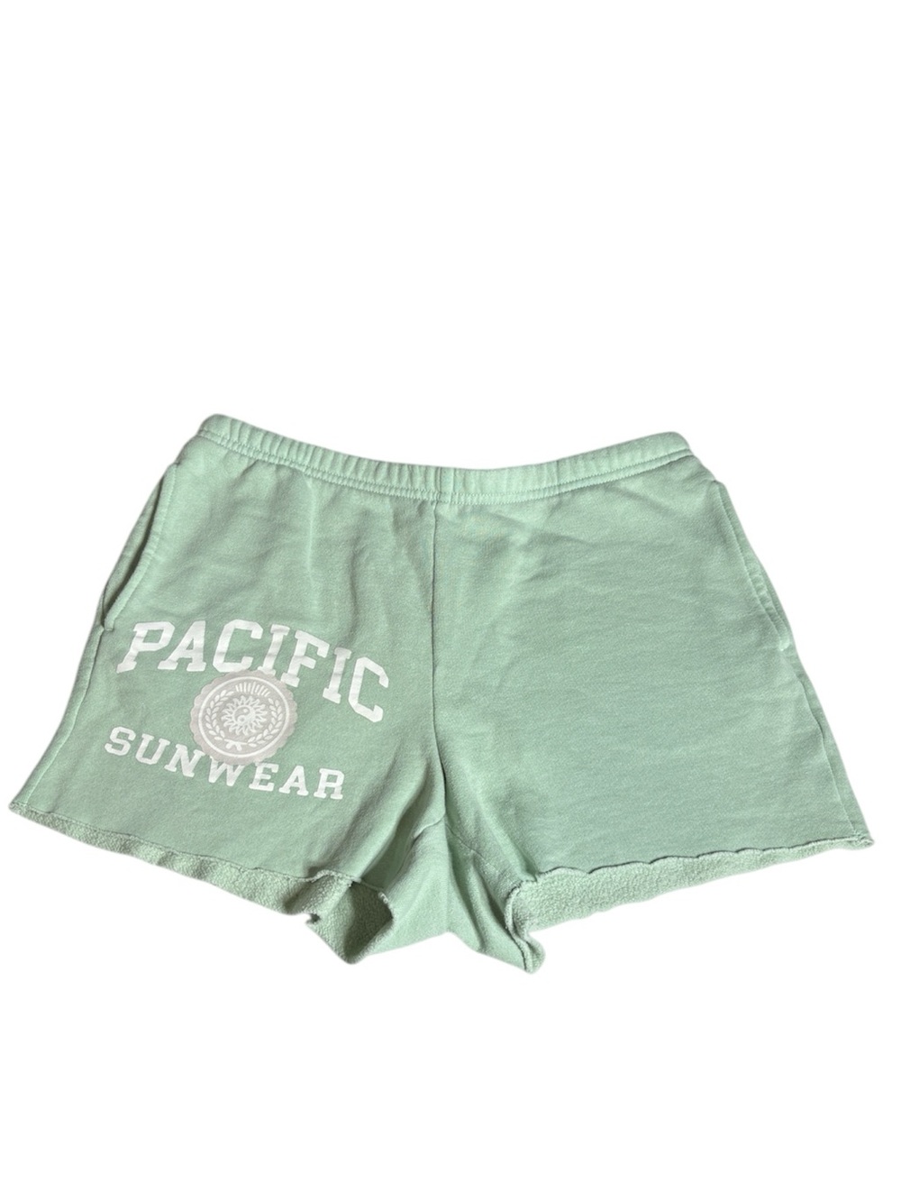 PacSun pacific Sun wear green sweat shorts cut-off hem